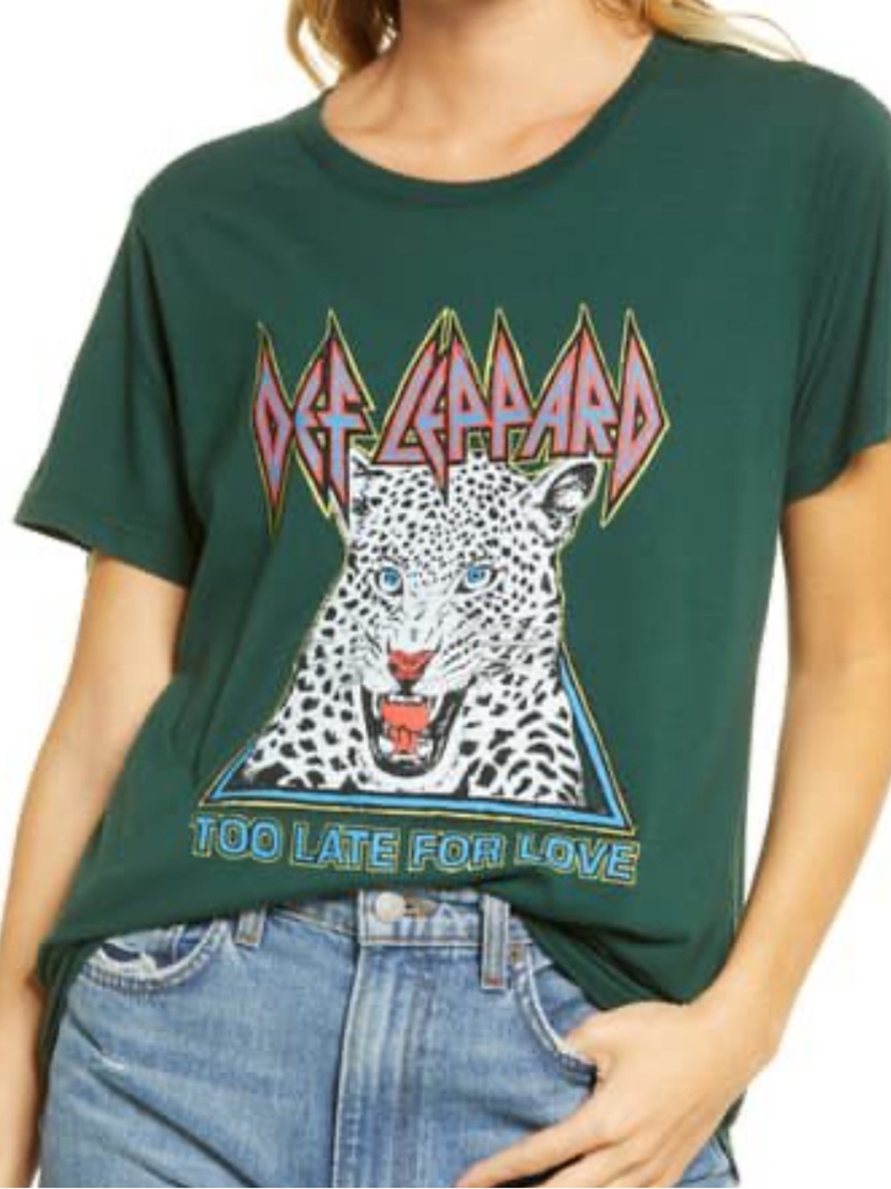 Daydreamer Kids Green Def Leppard Leopard Graphic Tee